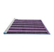 Sideview of Machine Washable Abstract Blue Modern Rug, wshabs252blu