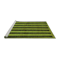 Sideview of Machine Washable Abstract Turquoise Modern Area Rugs, wshabs252turq
