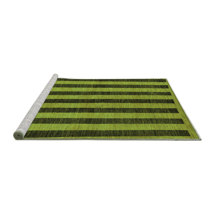 Sideview of Machine Washable Abstract Turquoise Modern Area Rugs, wshabs252turq