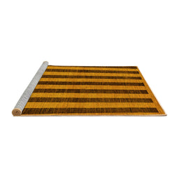 Sideview of Machine Washable Abstract Yellow Modern Rug, wshabs252yw