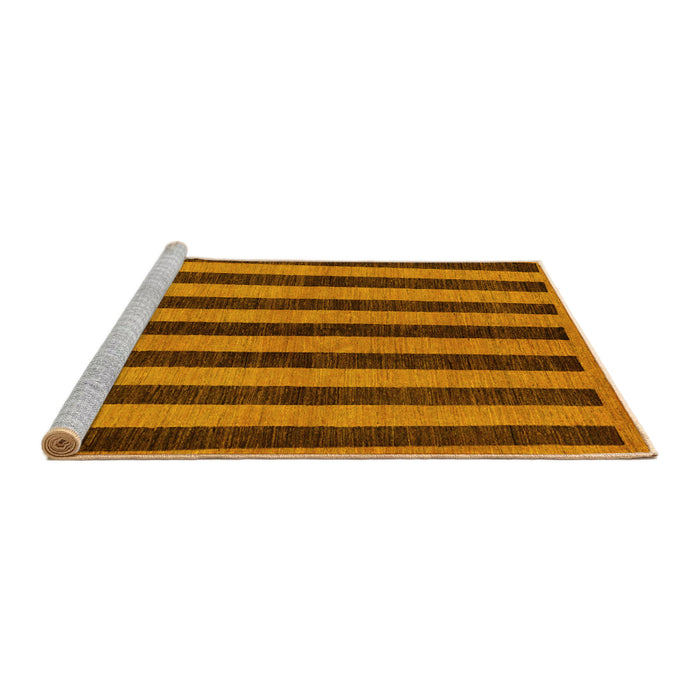 Sideview of Machine Washable Abstract Yellow Modern Rug, wshabs252yw