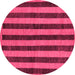 Round Machine Washable Abstract Pink Modern Rug, wshabs252pnk