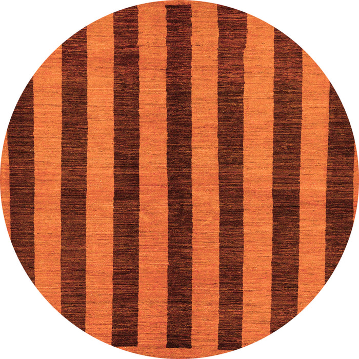 Round Abstract Orange Modern Rug, abs252org