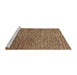 Sideview of Machine Washable Abstract Dark Sienna Brown Rug, wshabs253