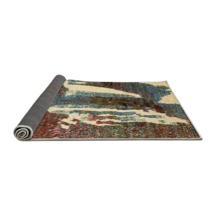 Sideview of Abstract Red Brown Modern Rug, abs2530