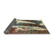 Sideview of Abstract Red Brown Modern Rug, abs2530