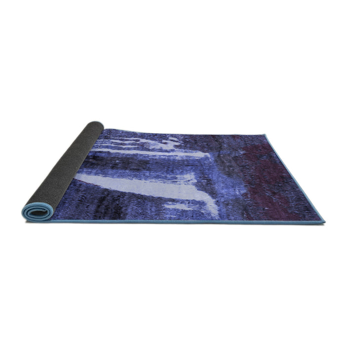 Sideview of Abstract Blue Modern Rug, abs2530blu