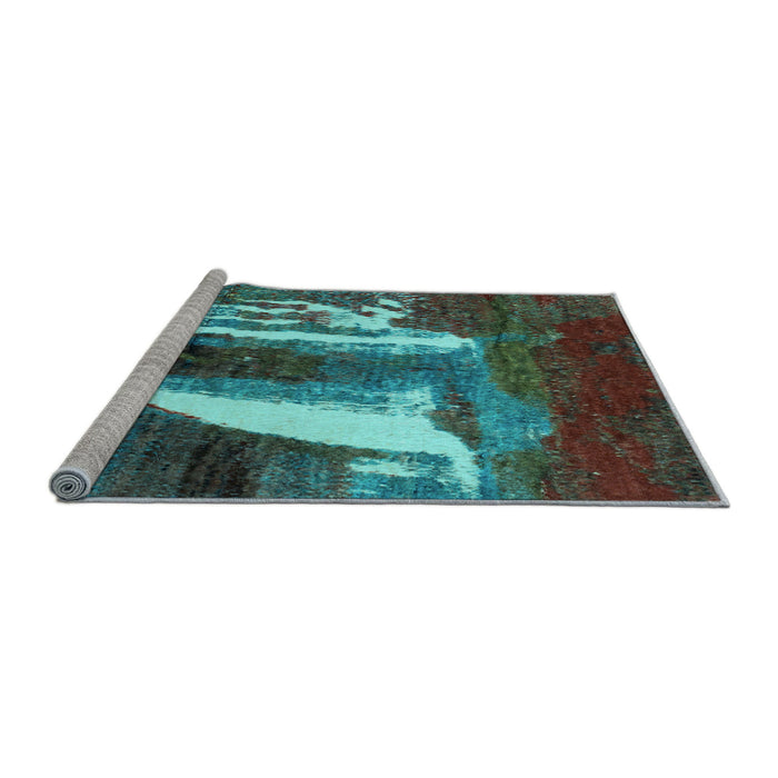 Sideview of Machine Washable Abstract Light Blue Modern Rug, wshabs2530lblu