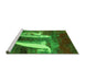 Sideview of Machine Washable Abstract Green Modern Area Rugs, wshabs2530grn