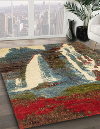 Abstract Red Brown Modern Rug, abs2530