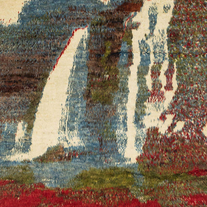 Machine Washable Abstract Red Brown Rug, wshabs2530