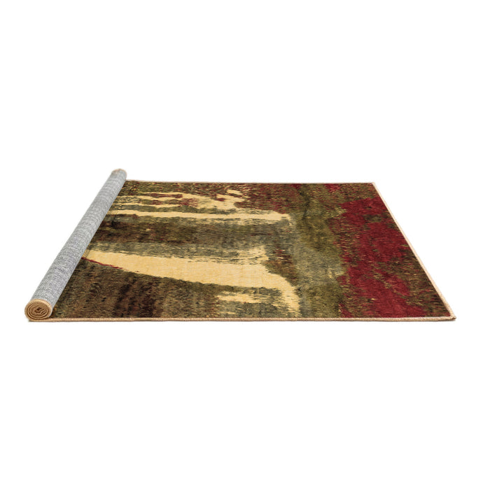 Sideview of Machine Washable Abstract Brown Modern Rug, wshabs2530brn