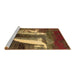 Sideview of Machine Washable Abstract Brown Modern Rug, wshabs2530brn