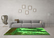 Machine Washable Abstract Green Modern Area Rugs in a Living Room,, wshabs2530grn