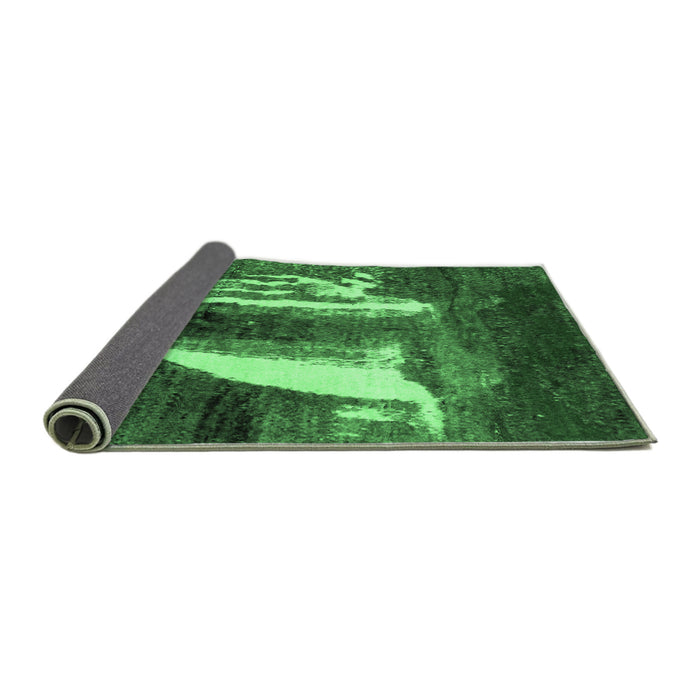 Sideview of Abstract Emerald Green Modern Rug, abs2530emgrn
