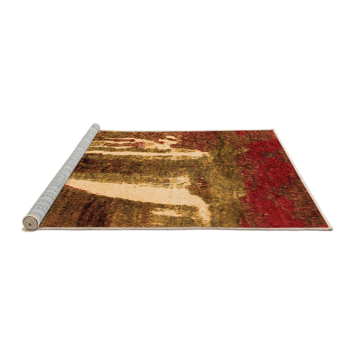 Sideview of Machine Washable Abstract Orange Modern Area Rugs, wshabs2530org