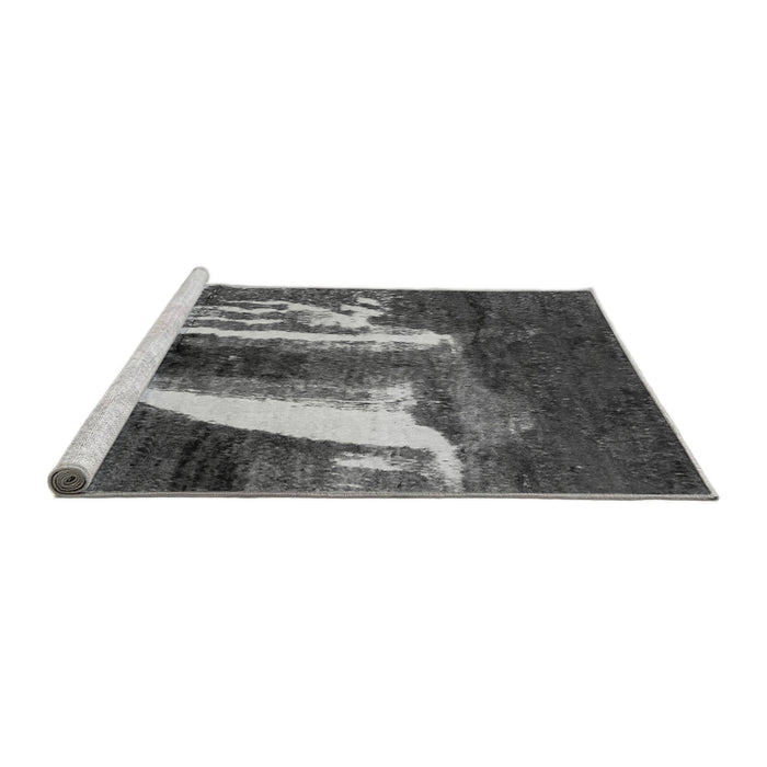 Sideview of Machine Washable Abstract Gray Modern Rug, wshabs2530gry