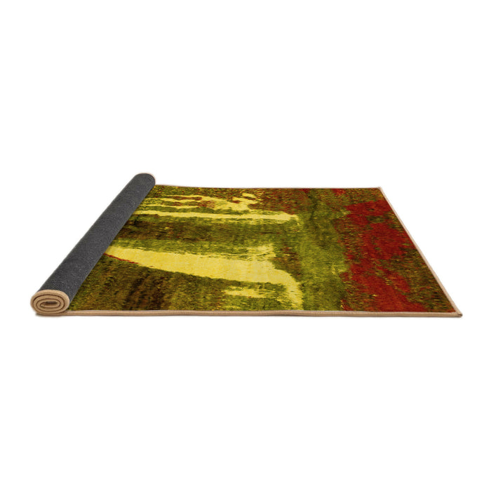 Sideview of Abstract Yellow Modern Rug, abs2530yw
