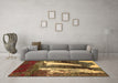 Machine Washable Abstract Brown Modern Rug in a Living Room,, wshabs2530brn