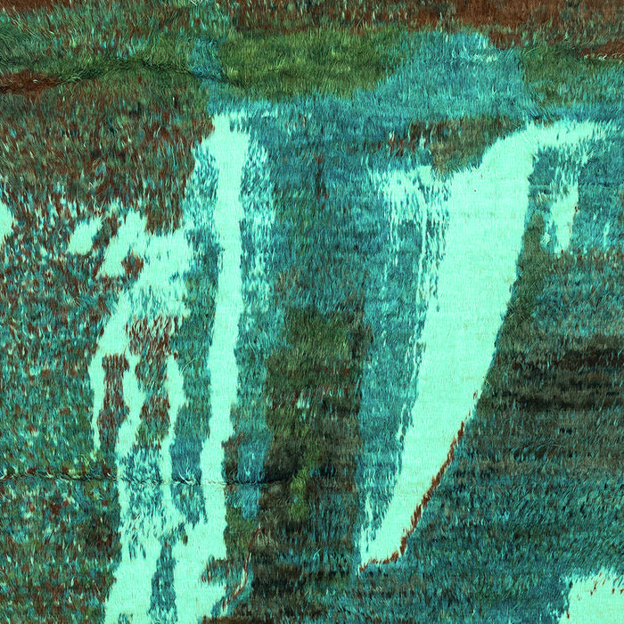 Machine Washable Abstract Turquoise Modern Area Rugs, wshabs2530turq