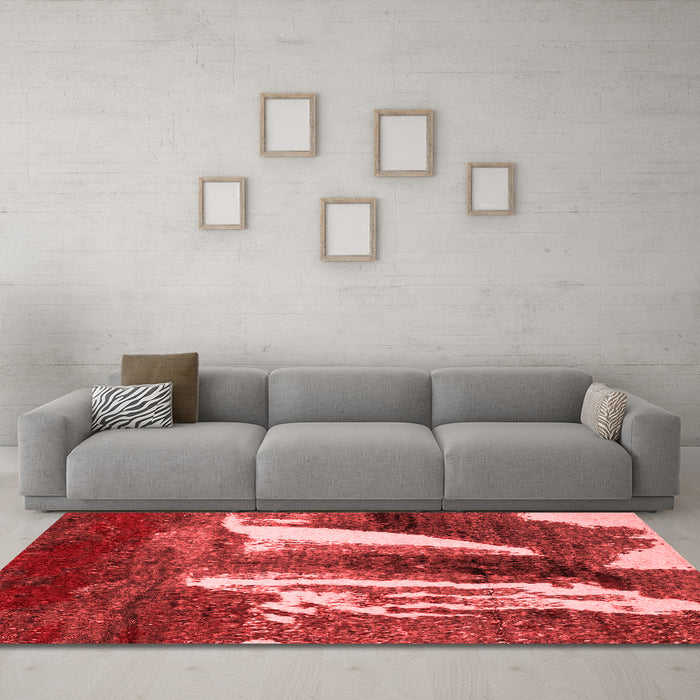 Modern Red Washable Rugs