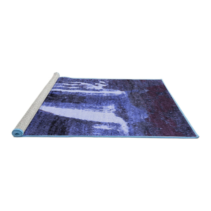 Sideview of Machine Washable Abstract Blue Modern Rug, wshabs2530blu