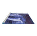 Sideview of Machine Washable Abstract Blue Modern Rug, wshabs2530blu