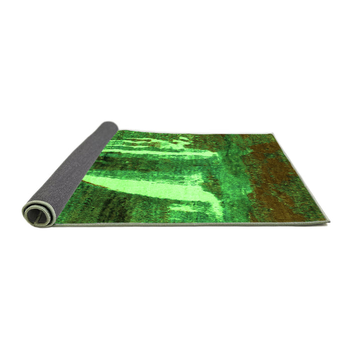 Sideview of Abstract Green Modern Rug, abs2530grn