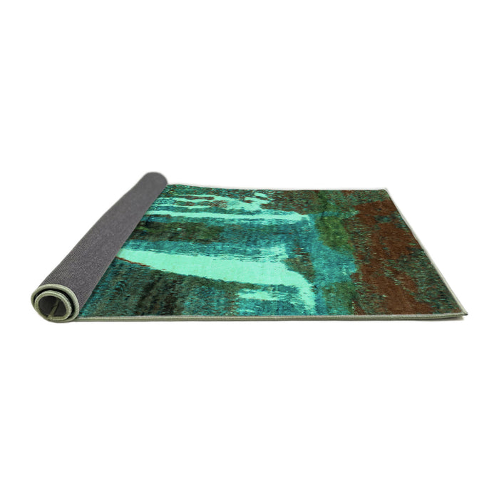 Sideview of Abstract Turquoise Modern Rug, abs2530turq