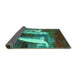 Sideview of Abstract Turquoise Modern Rug, abs2530turq