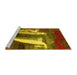 Sideview of Machine Washable Abstract Yellow Modern Rug, wshabs2530yw