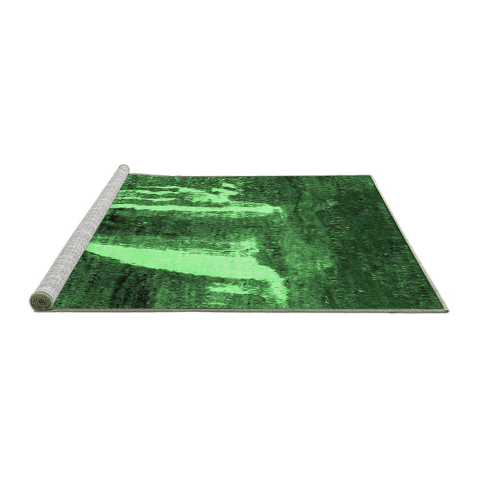 Sideview of Machine Washable Abstract Emerald Green Modern Area Rugs, wshabs2530emgrn