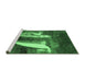 Sideview of Machine Washable Abstract Emerald Green Modern Area Rugs, wshabs2530emgrn