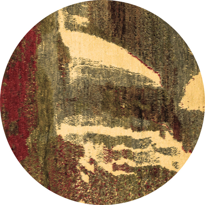 Round Machine Washable Abstract Brown Modern Rug, wshabs2530brn