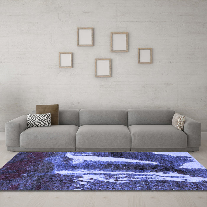 Machine Washable Abstract Blue Modern Rug in a Living Room, wshabs2530blu