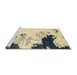 Sideview of Machine Washable Abstract Sun Yellow Rug, wshabs2531