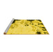 Sideview of Machine Washable Abstract Yellow Modern Rug, wshabs2531yw