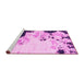 Sideview of Machine Washable Abstract Pink Modern Rug, wshabs2531pnk