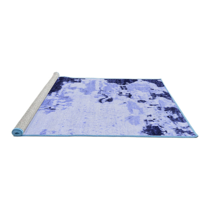 Sideview of Machine Washable Abstract Blue Modern Rug, wshabs2531blu