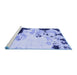 Sideview of Machine Washable Abstract Blue Modern Rug, wshabs2531blu