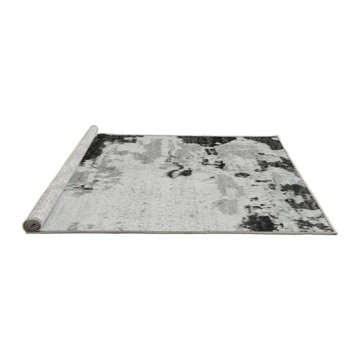 Sideview of Machine Washable Abstract Gray Modern Rug, wshabs2531gry