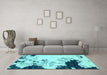 Machine Washable Abstract Light Blue Modern Rug in a Living Room, wshabs2531lblu