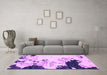 Machine Washable Abstract Purple Modern Area Rugs in a Living Room, wshabs2531pur