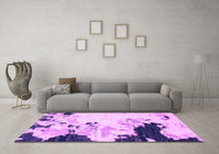 Machine Washable Abstract Purple Modern Rug, wshabs2531pur