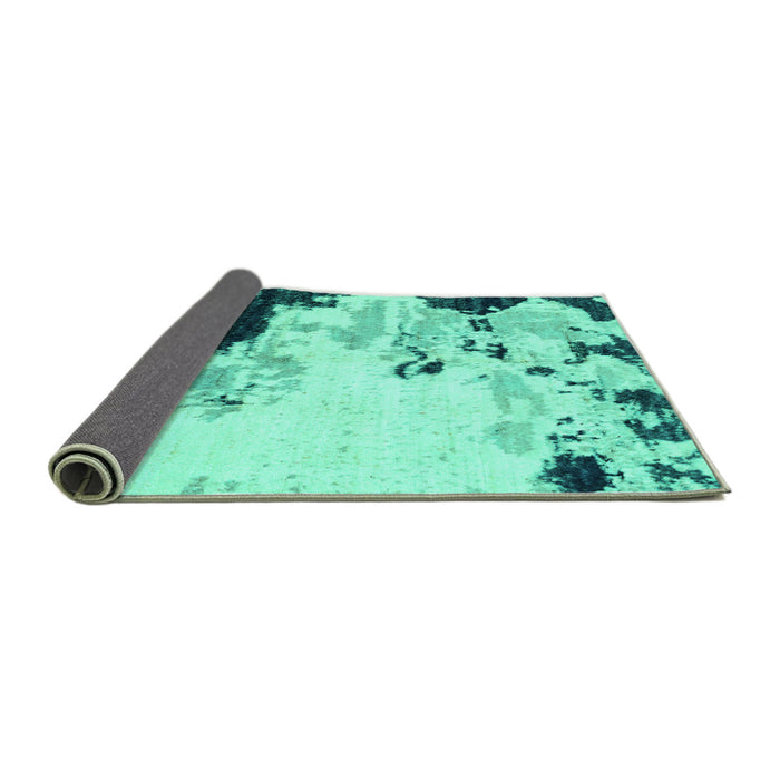 Sideview of Abstract Turquoise Modern Rug, abs2531turq