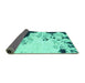 Sideview of Abstract Turquoise Modern Rug, abs2531turq