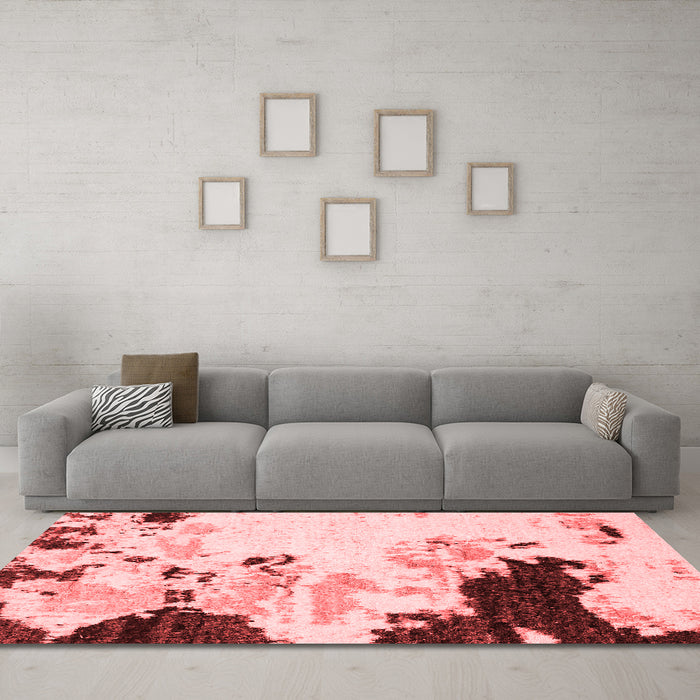 Modern Red Washable Rugs