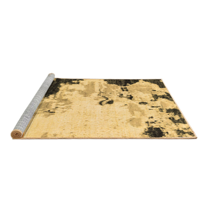 Sideview of Machine Washable Abstract Brown Modern Rug, wshabs2531brn
