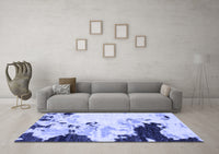 Machine Washable Abstract Blue Modern Rug, wshabs2531blu