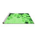 Sideview of Machine Washable Abstract Green Modern Area Rugs, wshabs2531grn